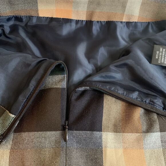 John Meyer Skirt Women's 14w Tartan Office Stretchy Waist Lined Front Side Slit - Picture 4 of 6